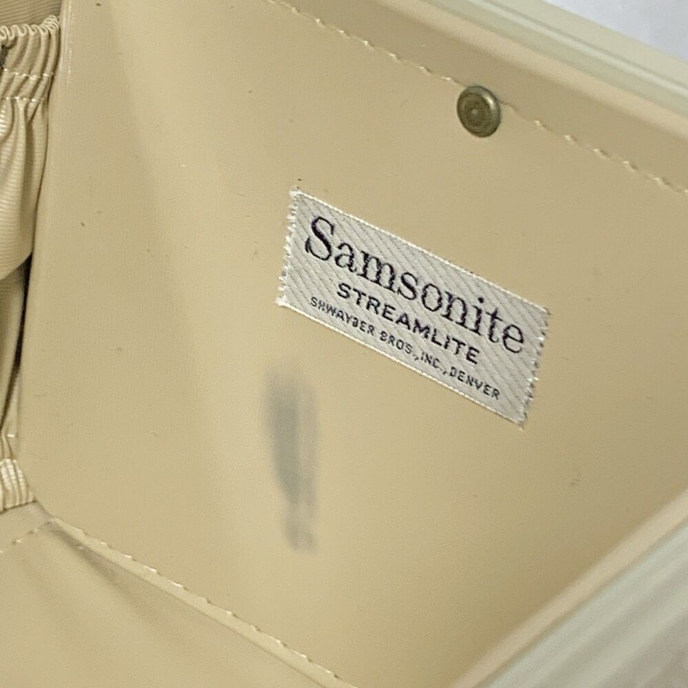 Vintage Samsonite Streamlite Travel Case Marble Make-Up Luggage Mirror Tray Key - Picture 15 of 16